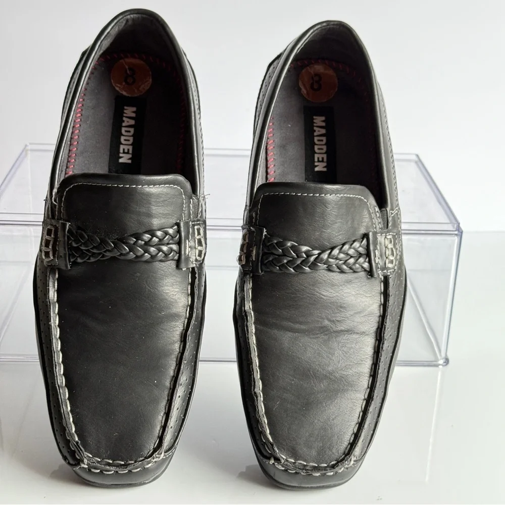Black Leather Men's Loafers